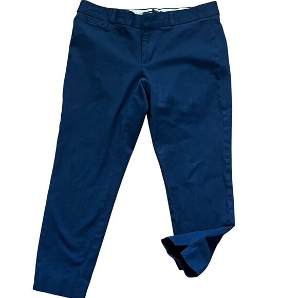 Banana Republic SLOAN cut Navy Twill Blue Ankle Slack EUC - Picture 1 of 4